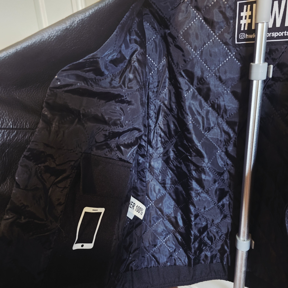 Women's Black Leather Biker Jacket - Picture 3 of 5
